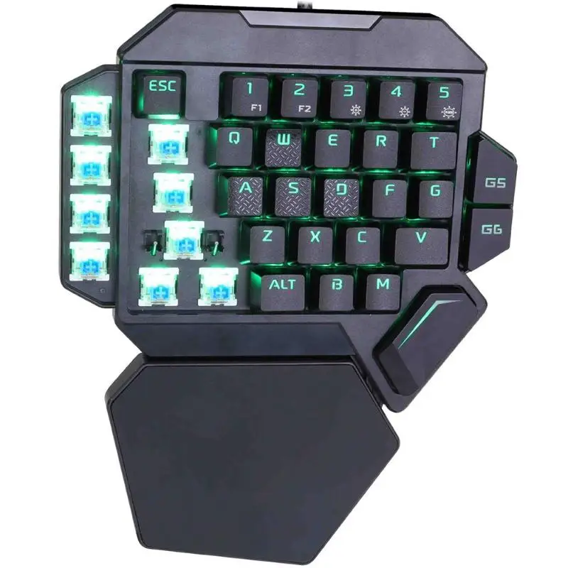 K50 мини игровая Проводная клавиатура USB с одной рукой макро 35 клавиш синий