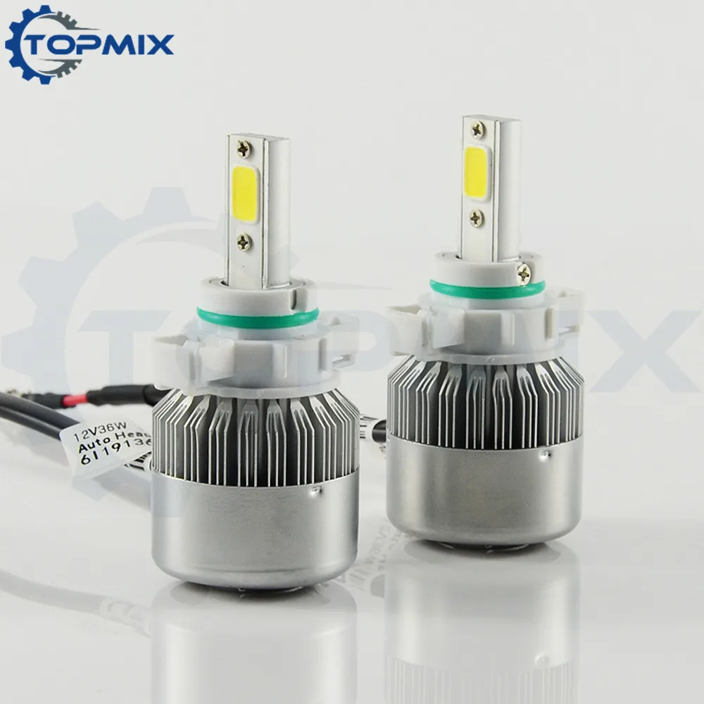 2x 5202/H16(EU) 7600Lm COB Led 72W Car Headlight Light Bulbs 6000K Auto