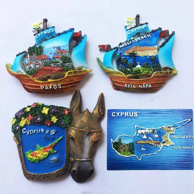 

Cyprus 3D scenery souvenir set, magnetic sticker fridge