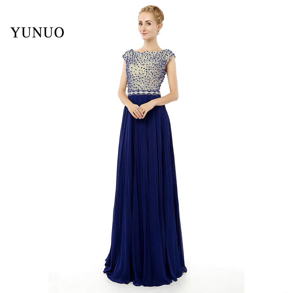 Sparkly Beading Crystal Top Elegant Evening Dresses Long A-line Chiffion Plus Size Women Vestidos x08072
