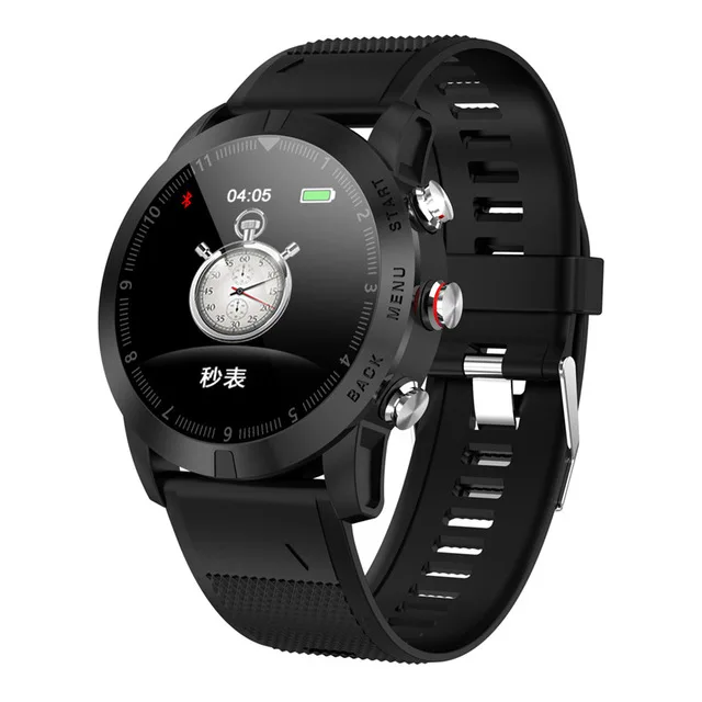 S10 Для мужчин Смарт-часы IP68 Водонепроницаемый Часы Bluetooth 4,2 наручные мониторинга сердечного ритма Компас браслет спорта для iOS и Android - Цвет: Black-Silicone
