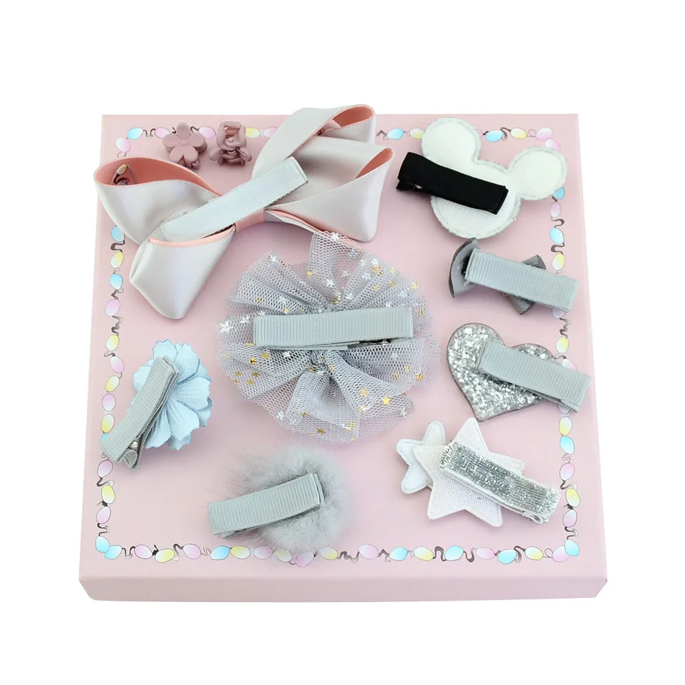 Fashion Children's Headwear Set Gift Boxed Princess Girls Hairband Flower Bow Crown Hairpin Set Hair Accessories (8)