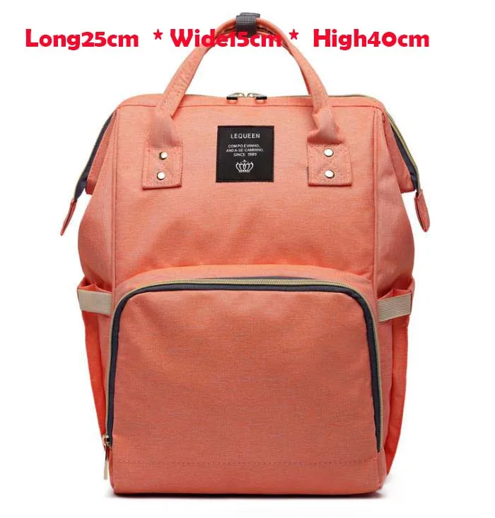 Сумка для подгузников, рюкзак для мам, сумка для беременных, большая сумка для подгузников, Bolsa Maternida, с принтом, Bebe, детская сумка, рюкзак для путешествий, для ухода за ребенком, гидросумка - Цвет: Light orange