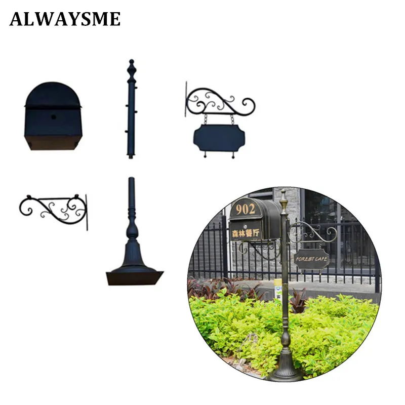 

ALWASYME Full Sets Black Addresses Of Distinction Mailbox And Mailbox Stand