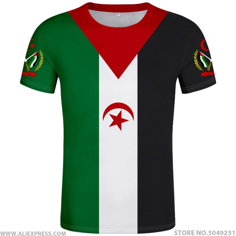 Футболка в стиле вестерн сахара, сделай сам, изготовление под заказ, имя, номер, esh, футболка с национальным флагом es Ислам Арабский арабский кантри, печать, фото, одежда
