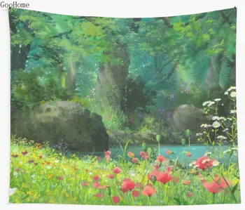 

Studio Ghibli Anime Landscape Wall Tapestry Cover Beach Towel Throw Blanket Picnic Yoga Mat Home Decoration