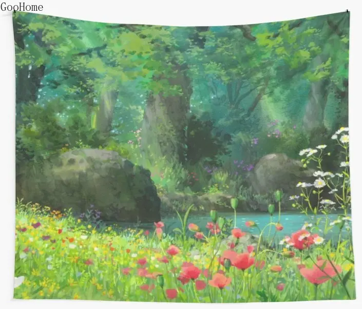 Настенный Гобелен Studio Ghibli Декор для дома пляжное полотенце покрывало коврик