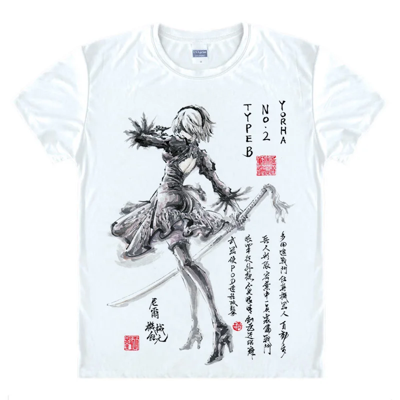 Футболка с рисунком из аниме Eren Jaeger, футболка с рисунком Кена канеки, Токийский Гуль, традиционная китайская живопись с чернилами, современная живопись - Цвет: Style 15