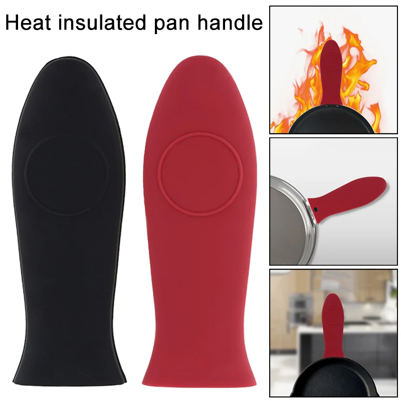 

New Silicone Hot Handle Holder Non-Slip Potholder Pot Iron Skillet Grip Sleeve Cover for Kitchen Pan NE
