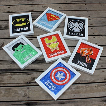 

5D Diy diamond painting Superman Hero Hulk Ironman Diamond Painting With Frame 3 Sizes Rhinestone Diamond Cross Stitch 15x20cm