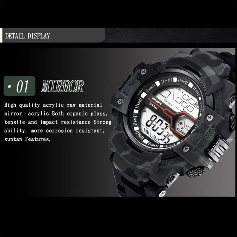 SYNOKE brand men sports watches Function Military Watch LED Digital Dual Movement Wristwatch Clock relojes hombre O29#N (8)