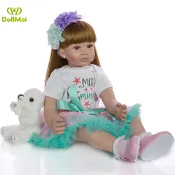 60 см силиконовые игрушки Reborn Baby Doll 24 дюйма виниловая принцесса младенец получивший новую жизнь девочка bebe кукла подарок игровой дом игрушки