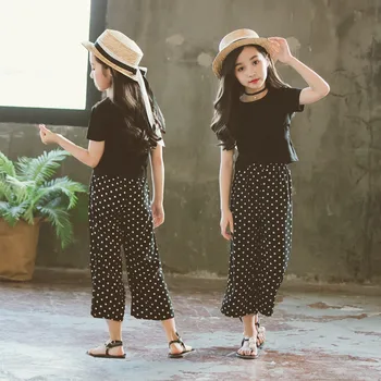 

Brand 2018 New Summer Baby Girls Clothing Sets Children Spring Short Sleeve T-shirt Outfits Baby Shirt+Polka Dot Pants 2pcs Sets