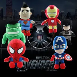 Горячая 1 шт. 20 см Мстители одежда «Супергерои» милые плюшевые игрушки Капитан Америка Человек-паук Железный человек Бэтмен Супермен кукла
