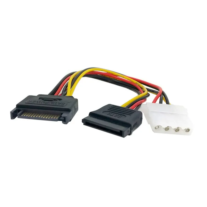 100 шт./лот 15Pin SATA папа к 4Pin IDE Molex Мама + мама Кабель питания Шнур 18AWG|ide molex|sata malesata female
