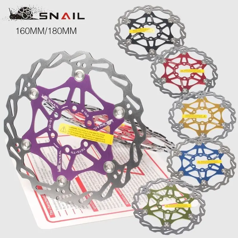 

1x MTB Mountain bike Brake Disc Floating Rotor 180mm Bicycle Rotors 6 Bolts