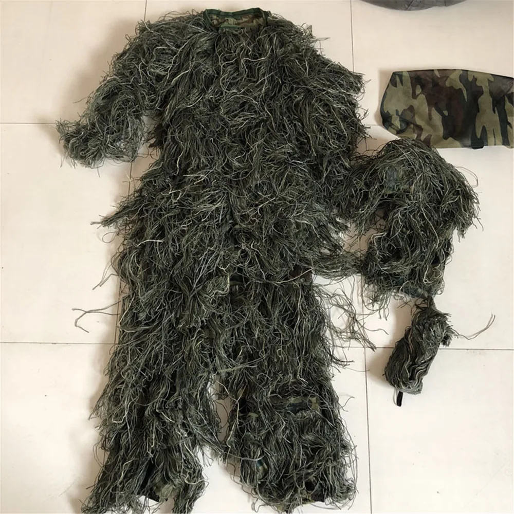 Детский Камуфляжный костюм для охоты и Ghillie, одежда для скрытой охоты, костюм снайпера, армейская камуфляжная униформа, костюм Специального солдата