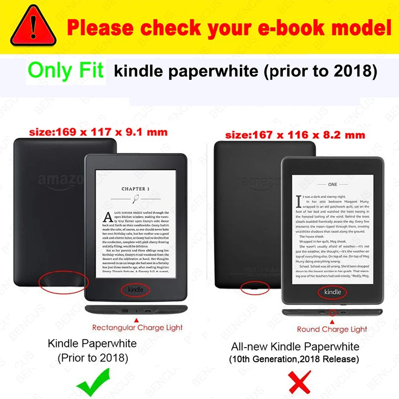 Из искусственной кожи смарт-чехол для Kindle Paperwhite 1/2/3 читалка(7th поколения-2012/2013// выпуска) Авто Режим сна/Пробуждение