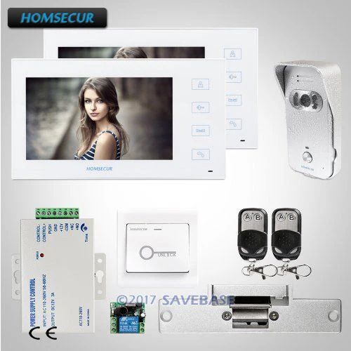 

HOMSECUR DIY System 7" Wired Video&Audio Home Intercom with Outstanding Video&Audio Performance+Strike Lock