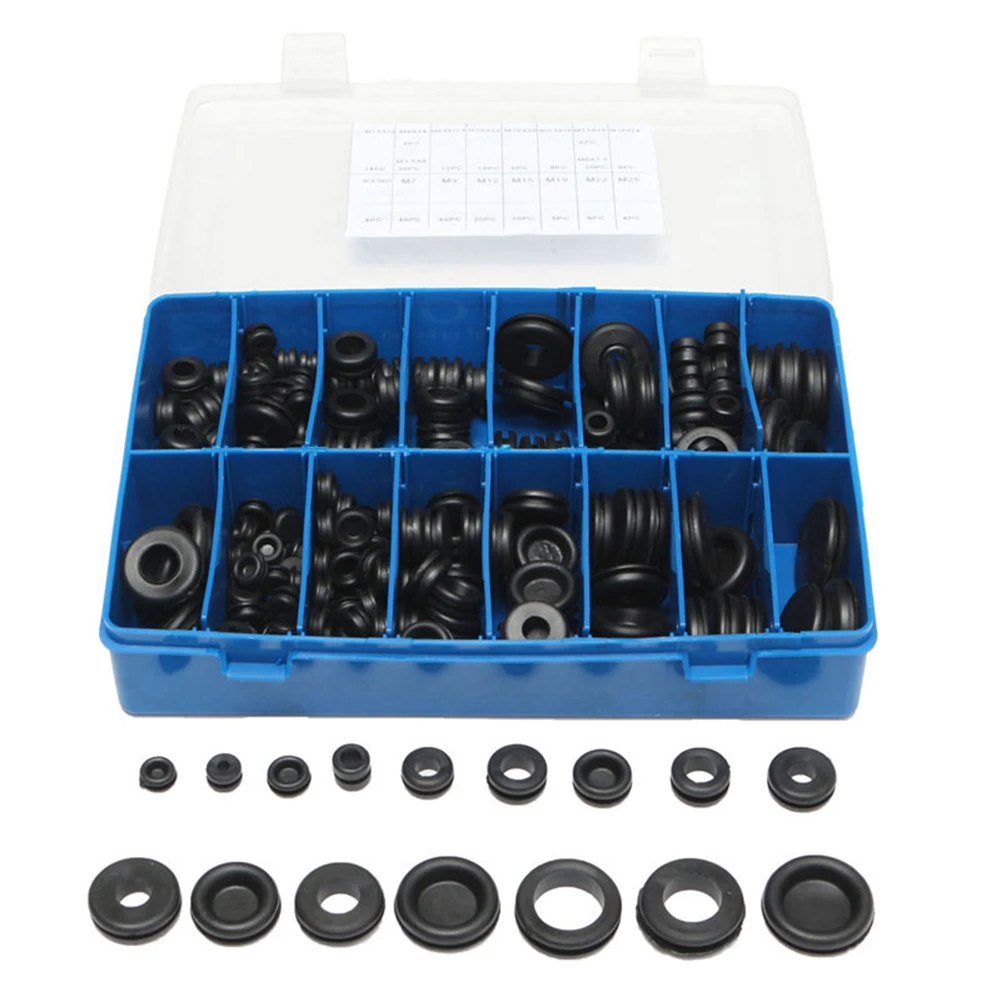 

250 Rubber Grommet Firewall Hole Plug Set Electrical Wire Gasket Assorted Sizes