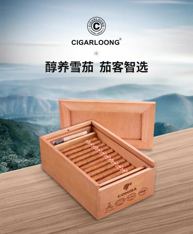 CIGARLOONG, коробка для сигар, хьюмидор, кедровое дерево, гимидор, безболезненная коробка для алкоголя, 50 упаковок, CA-4007