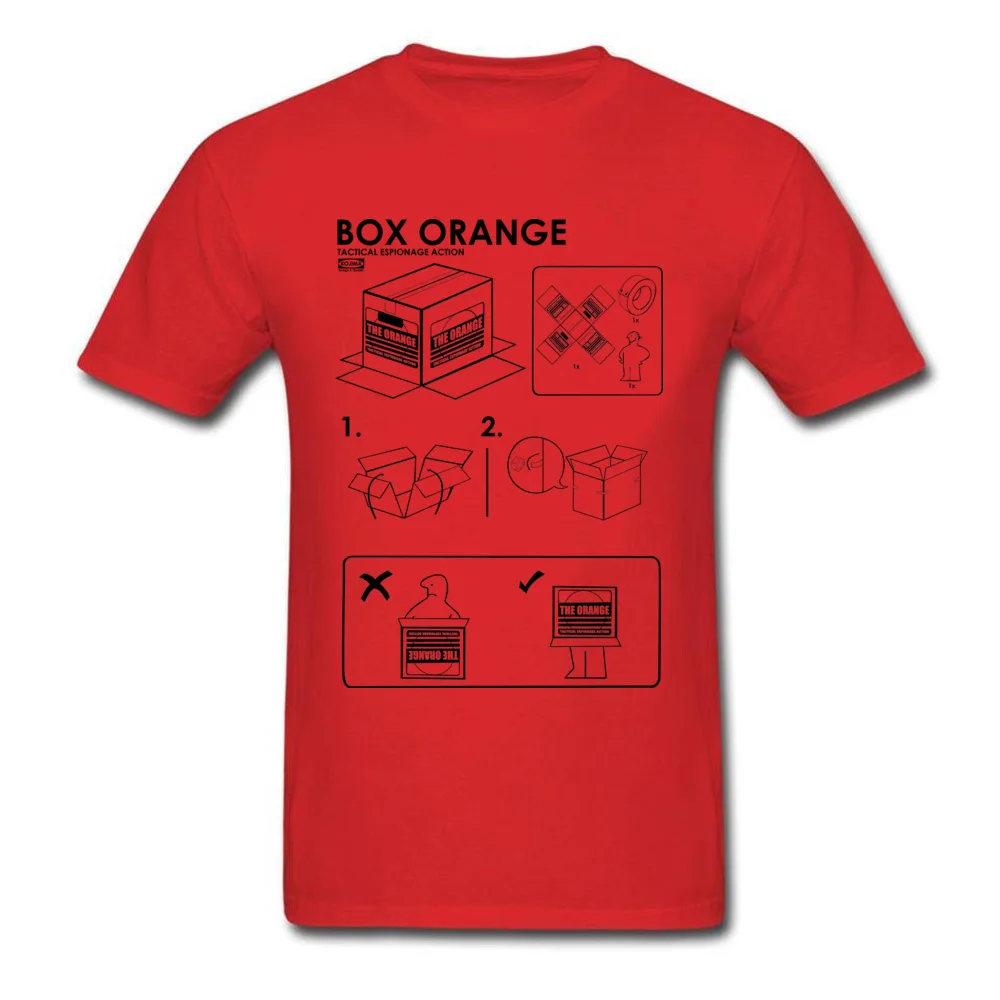 Box Orange 100% Cotton Fabric Normal Tops Shirt Rife Short Sleeve Young Top T-shirts Party Summer T Shirts Round Collar Box Orange red