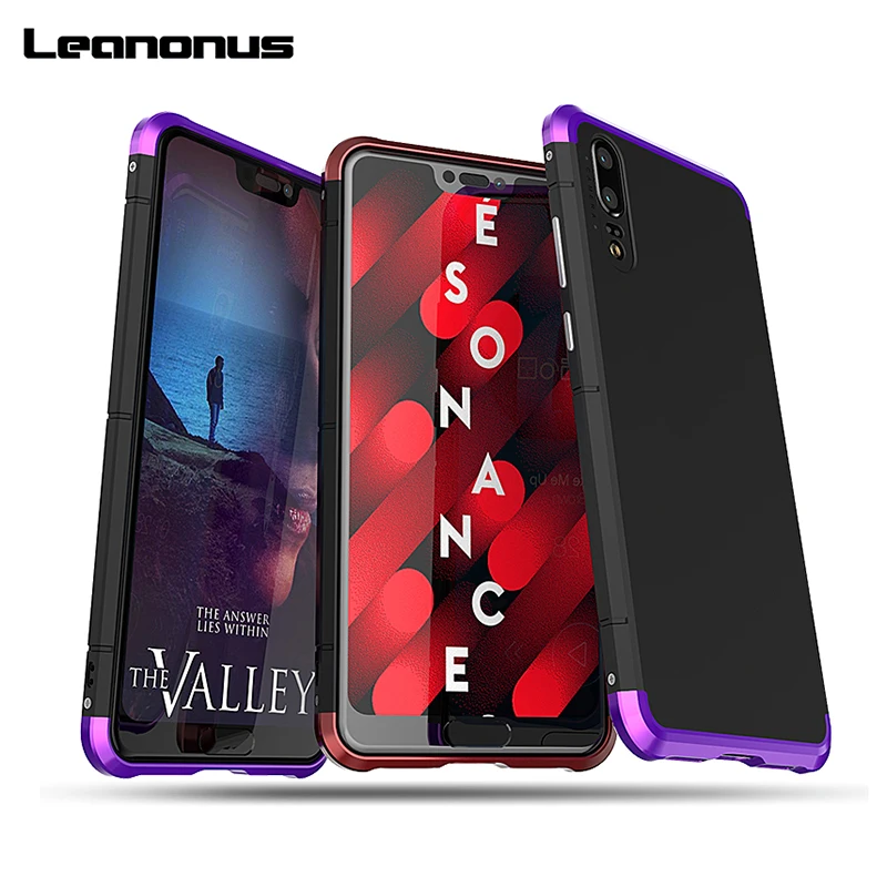 Металлический Чехол Leanonus для Huawei P20 P20Pro Hyrbrid алюминий + Поликарбонат пластиковый