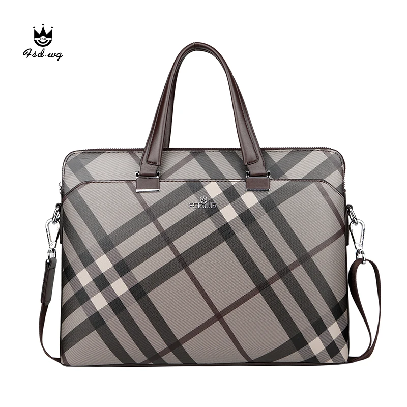

2018 Men's brand pu leather shoulder bag men's casual business briefcase fashion box men's handbag horizontal bag