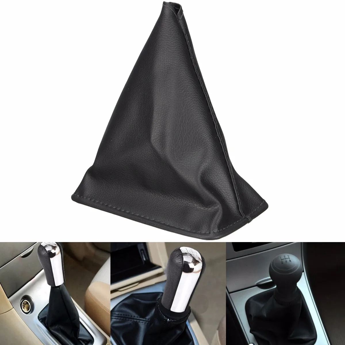 Black PU Leather Gear Stick Shift Gaiter Boot Cover For Toyota Corolla