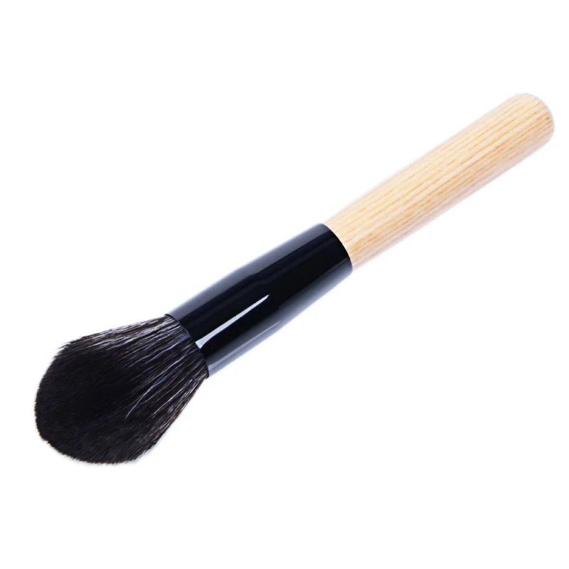 

1pc Flame Shaped Makeup Brush Wooden Handle Blusher Powder Concealer Liquid Foundation Cosmetics Brush Professional Make Up Tool