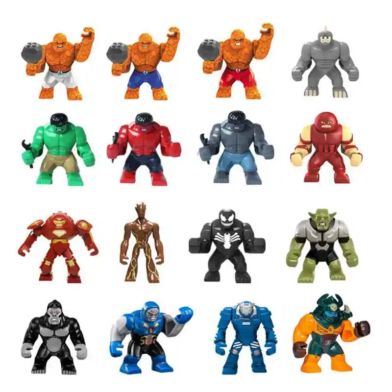 

Super Heroes Big Blocks locking Toy Iron Man Hulk Bane Venom Buster Killer Croc Building Blocks Toys For Children Superheroes