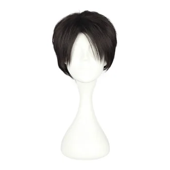 

MCOSER 30CM Short Wig Synthetic 100% High Temperature Fiber Silvery Dark Brown Color Hair Free Shipping WIG-365C