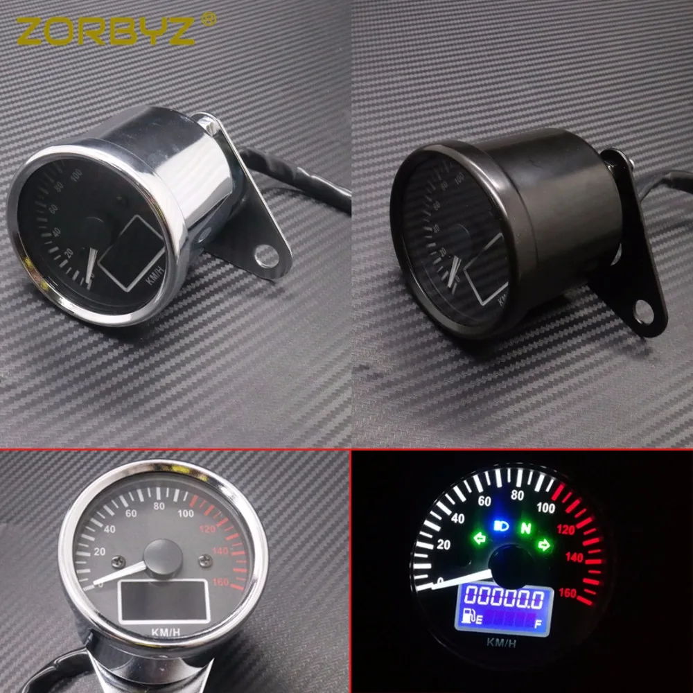 

ZORBYZ Motorcycle Digital LED LCD KM/H Speedometer Odometer Speed Fuel Level Gauge Meter