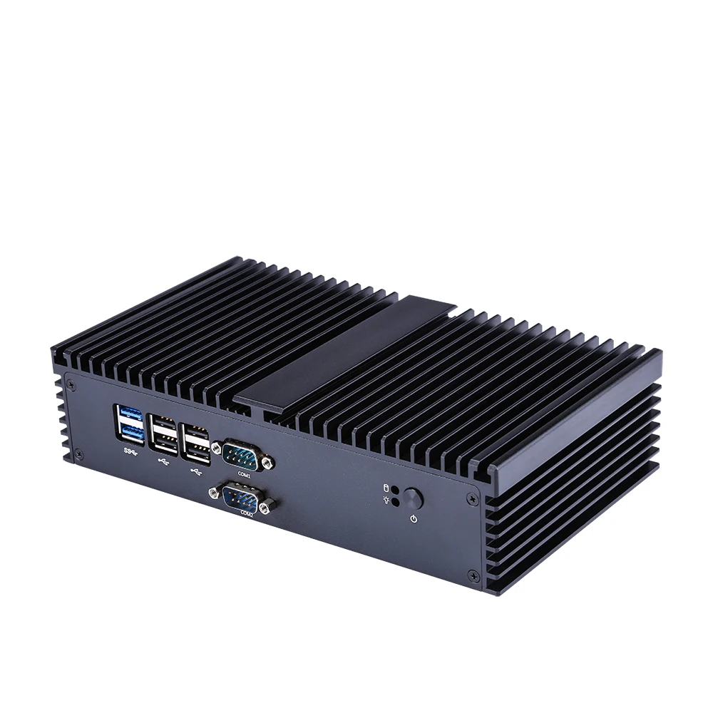 QOTOM 6th Celeron Core I3 промышленный ПК AES NI DDR4 RAM M.2 SSD Безвентиляторный мини компьютер|Мини