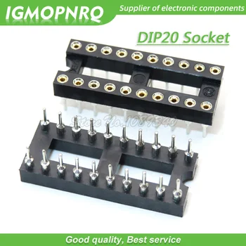 

10pcs DIP-20 Round Hole 20 Pins 2.54MM DIP DIP20 IC Sockets Adaptor Solder Type 20PIN IC Connector IGMOPNRQ