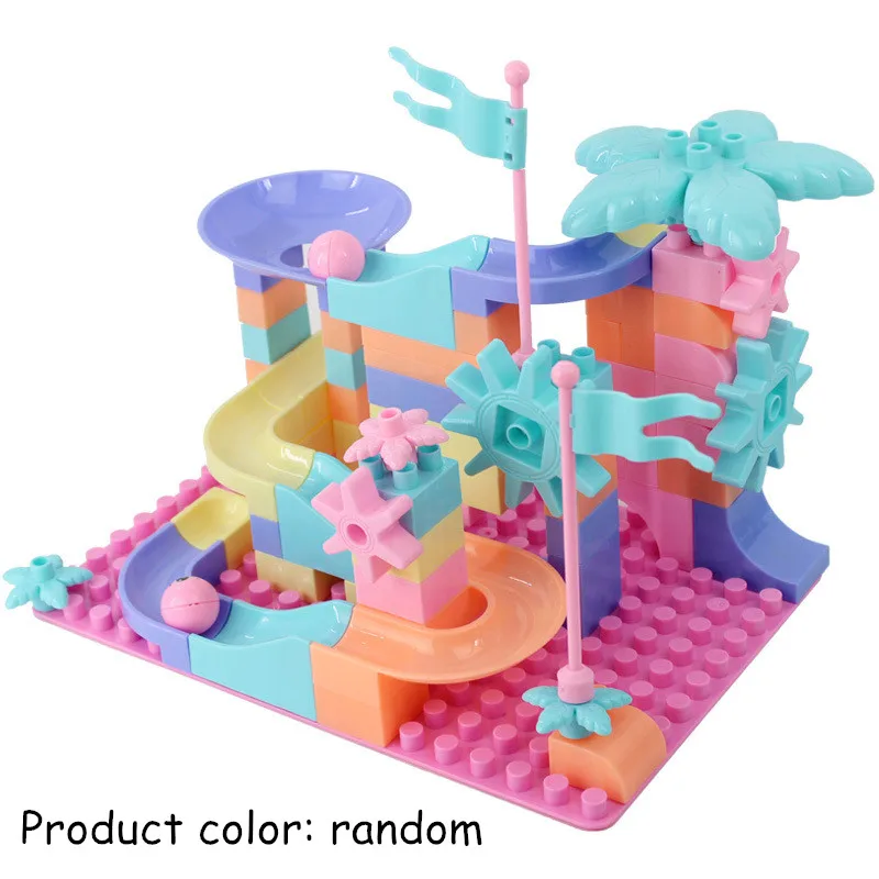 

Diy Slippery Slide Race Run Maze Ball Track Building Blocks ABS Funnel Slide Assemble Bricks Compatible Legoingly Duploe Blocks