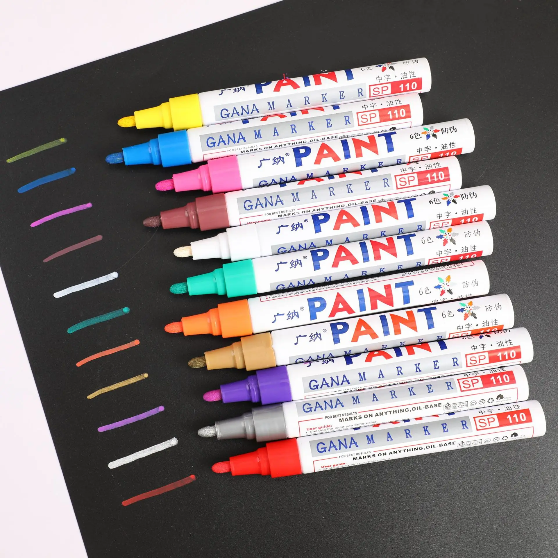 12 яркие цветные водостойкие краска на масляной основе маркеры для DIY Скрапбукинг альбом автомобиль граффити рисунок канцелярские Декор Ручки