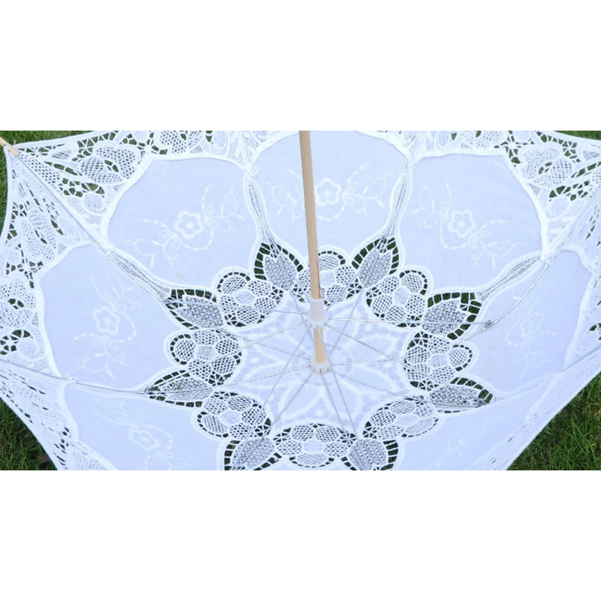 Свадебные зонтик кружево хлопок вышивка ручной работы зонтик для свадьбы романтический реквизит фотосессии L Размеры 60 см