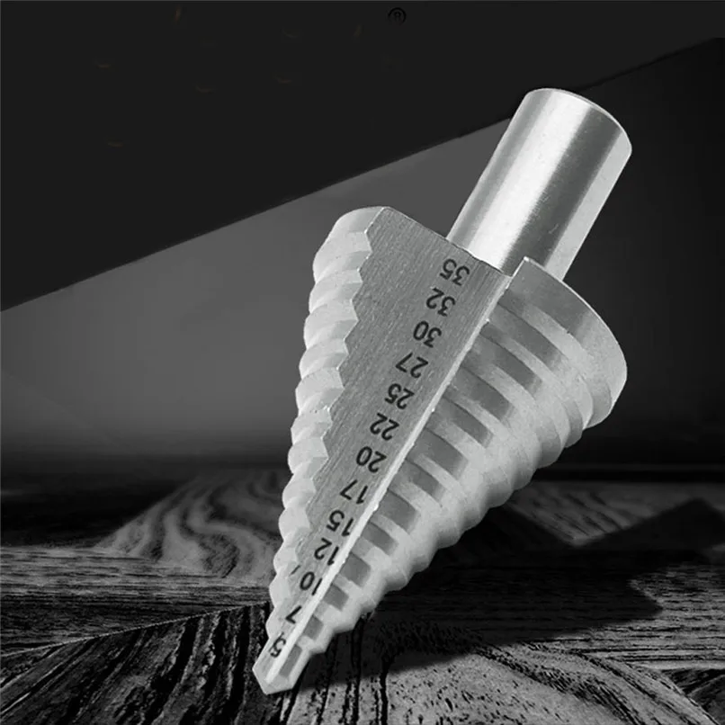 Home DIY Tool High Speed Steel Triangular Shank Straight Groove Pagoda Reaming Drill Bits 5-35mm pagoda drill #2f21 (6)
