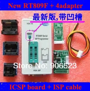 24 25 93 serise IC VGA проволочная щетка RT809F lcd ISP программист с 4 адаптерами+ ICSP плата/ISP кабель