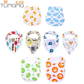 

Tumama 8pcs Baby Cotton Bibs Animal Bandana Babador Feeding Smock Infant Burp Cloths Cartoon Saliva Towel Baby Eating Accessory