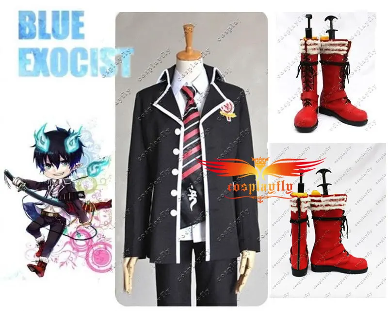 Японское аниме Ao no Blue Exorcist Rin Okumura косплей меч бутафория Тканевая обувь сумка для меча для костюма одежда для взрослых C0135 - Цвет: Costume and Boots