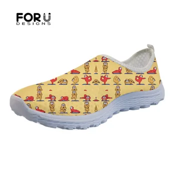 

FORUDESIGNS Women Shoes Flats 3D Cute Animal Sloth Prints Summer Ladies Mesh Comfortable Light Weight Beach Sneakers For Girls
