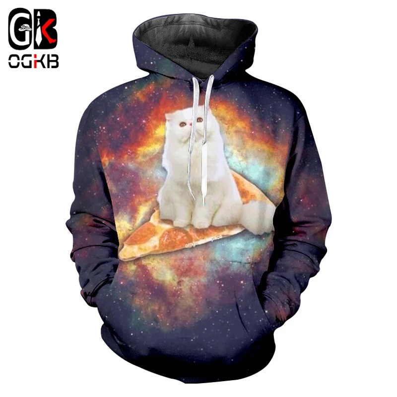 Galaxy Cat Hoodies Tracksuits Men Women Sweatshirts Unisex Funny 3D Hoody
