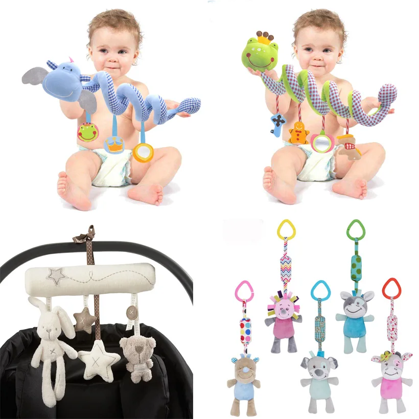 

Soft Infant Crib Bed Stroller Toy Spiral Baby Toys For Newborns Car Seat Educational Rattle Baby Towel Education Rabbit Toys