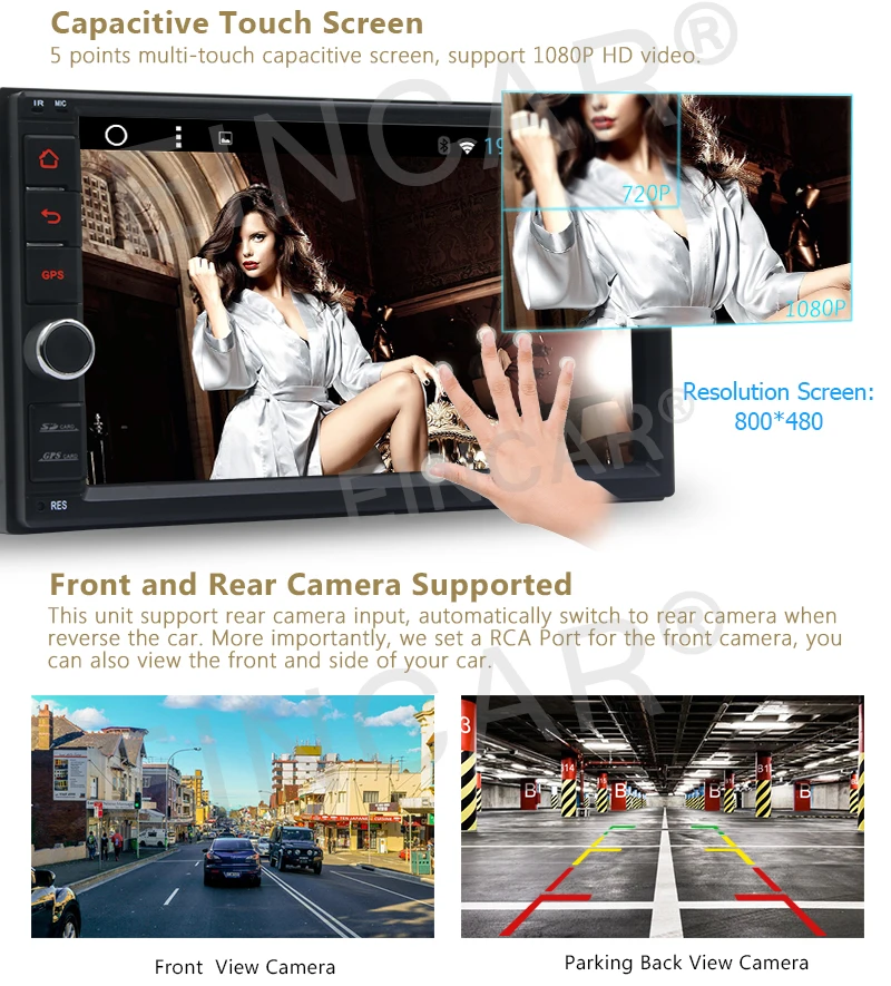 Sale 2Din 7" Android 6.0 Car NO-dvd Stereo GPS Radio Navi Bluetooth HD Mirror CAMERA 6