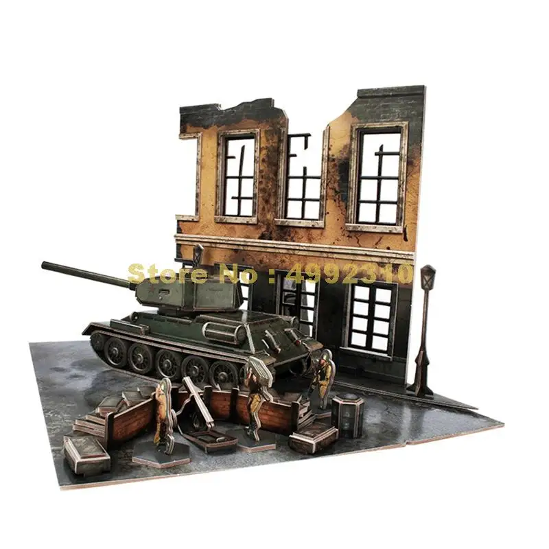 

213pcs military soviet t-34 tank 3d jigsaw paper puzzle Toy