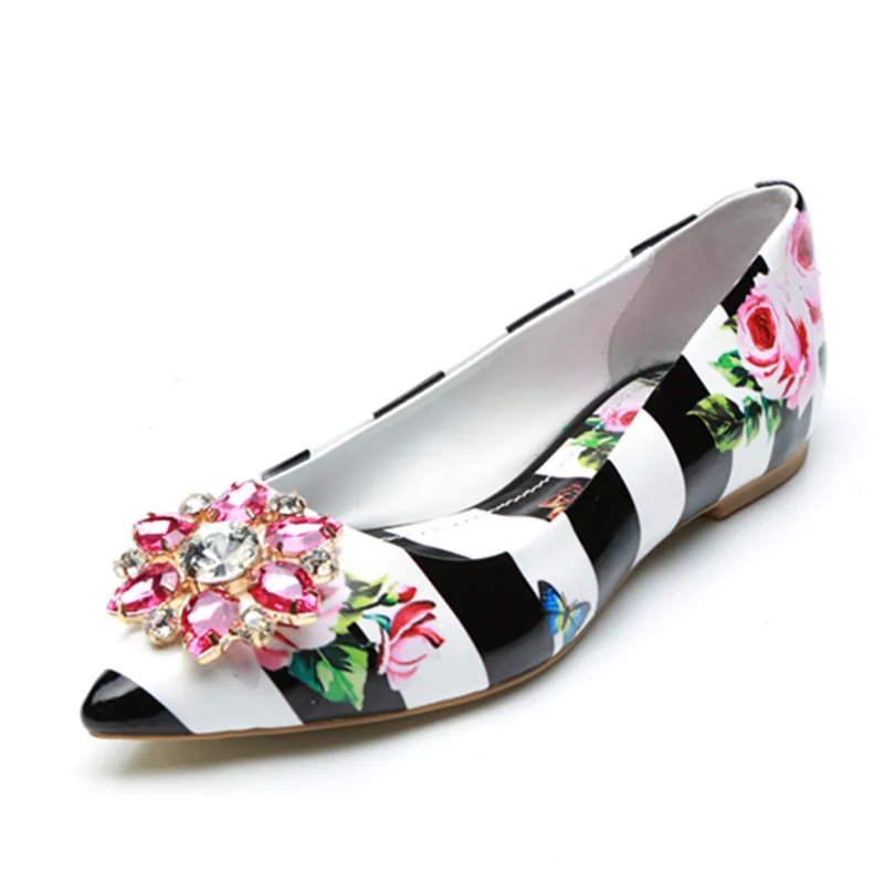 Роскошные свадебные вечерние туфли на высоком каблуке с цветочным принтом и блестящими кристаллами; женские туфли-лодочки на шпильке с острым носком; Каблук 5 см; Каблук 9 см