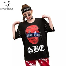 Новая модная футболка в стиле хип-хоп, хлопковые женские топы, футболки в стиле панк-рок,, Ulzzang, одежда с металлическим кольцом, короткий рукав, размера плюс, лето, YZH98