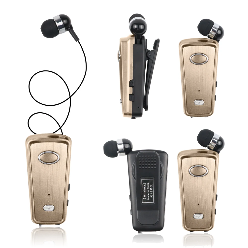 Bluetooth 5 0 Earphones AKZ Q1 Clip Retractable Business Car Headphones Bluetooth Earphone Sports Earbuds Headset For All Phones